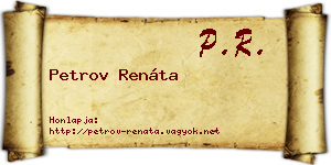 Petrov Renáta névjegykártya
